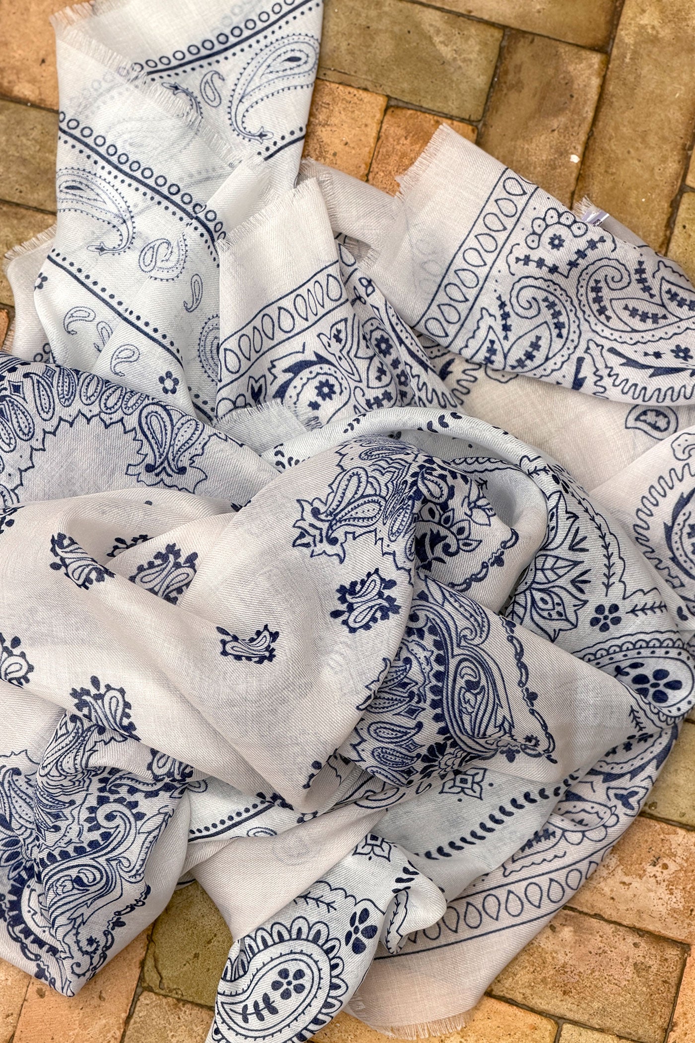 White Paisley Classic Bandana
