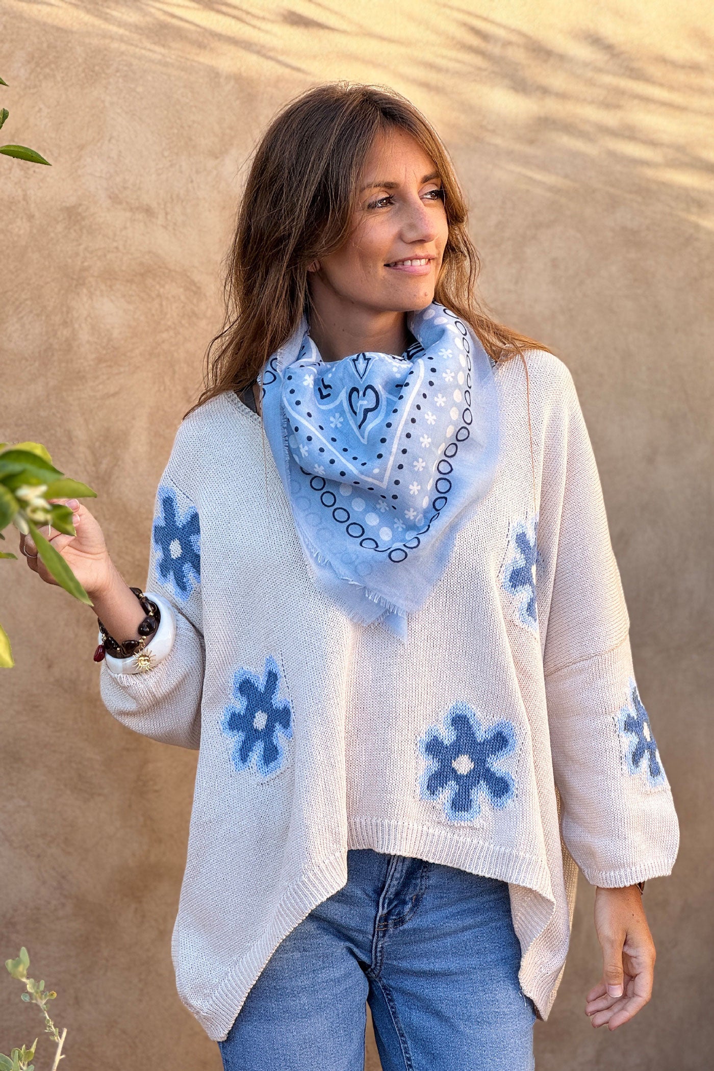 Light Blue Paisley Classic Bandana