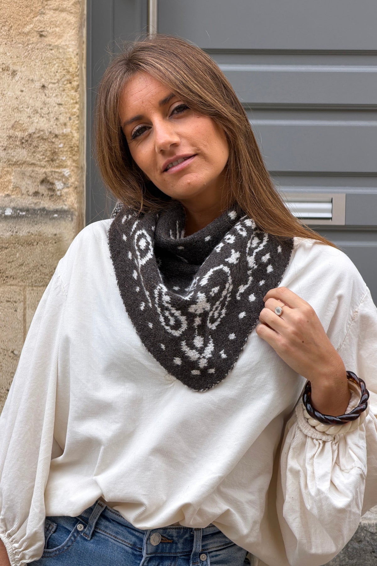 Mocha Brown Cozy Knit Classic Bandana