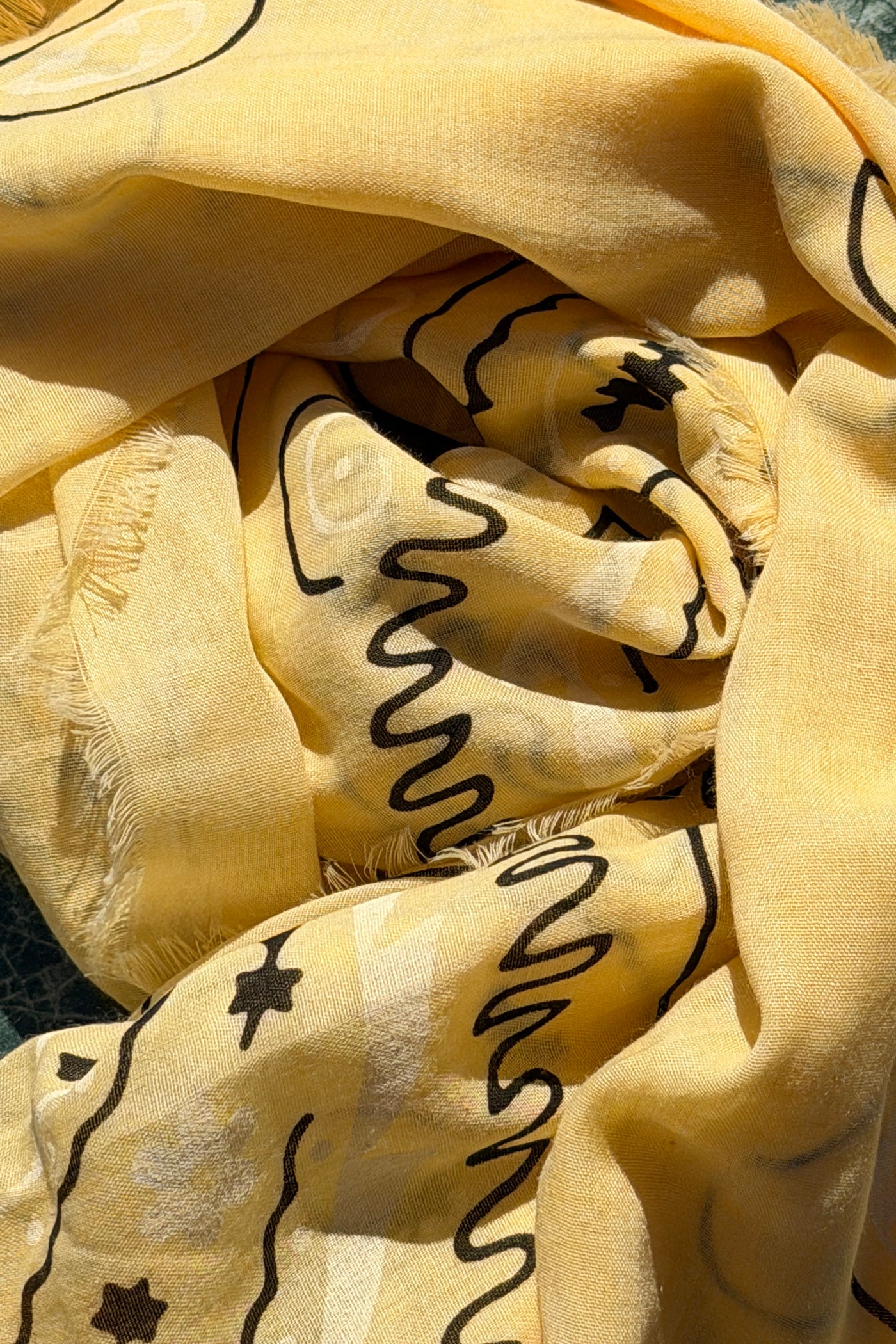 Écharpe foulard jaune imprimé Bandana tout doux