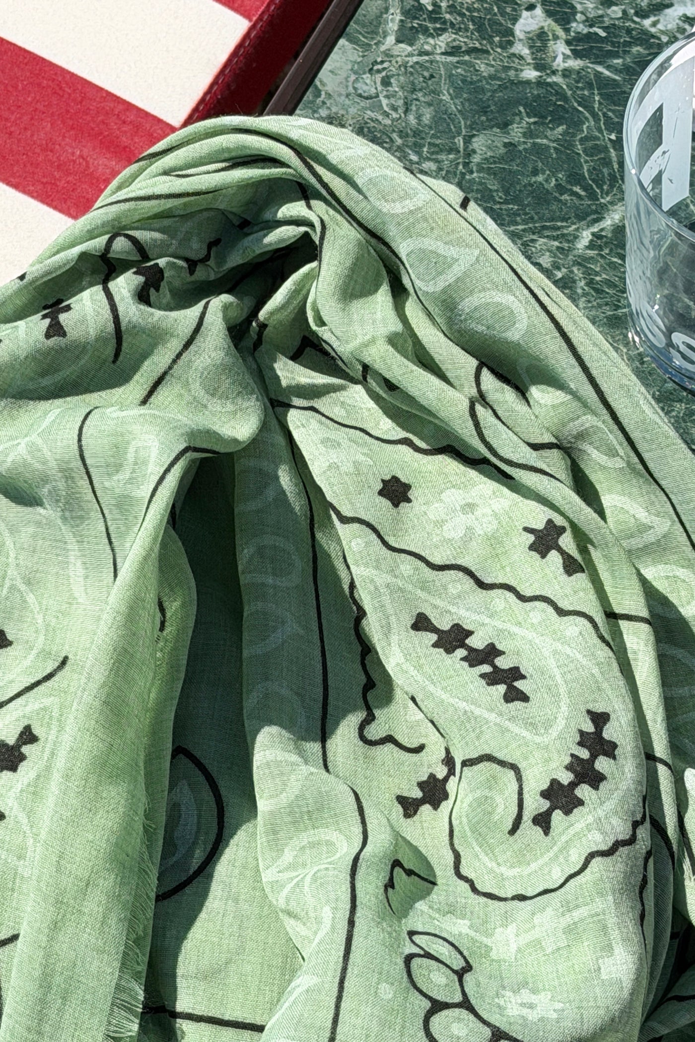 Écharpe foulard kaki imprimé Bandana tout doux