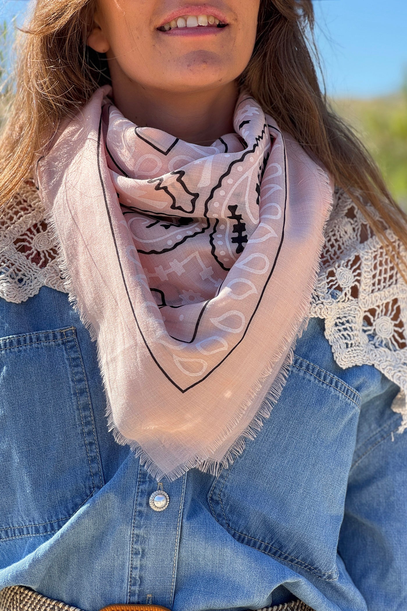 Pink Paisley Classic Bandana