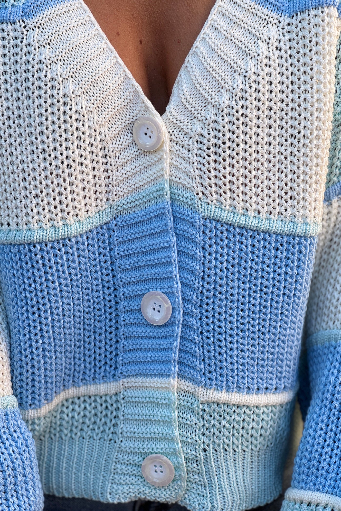 Blue Stripe Seaside Knit Cardigan