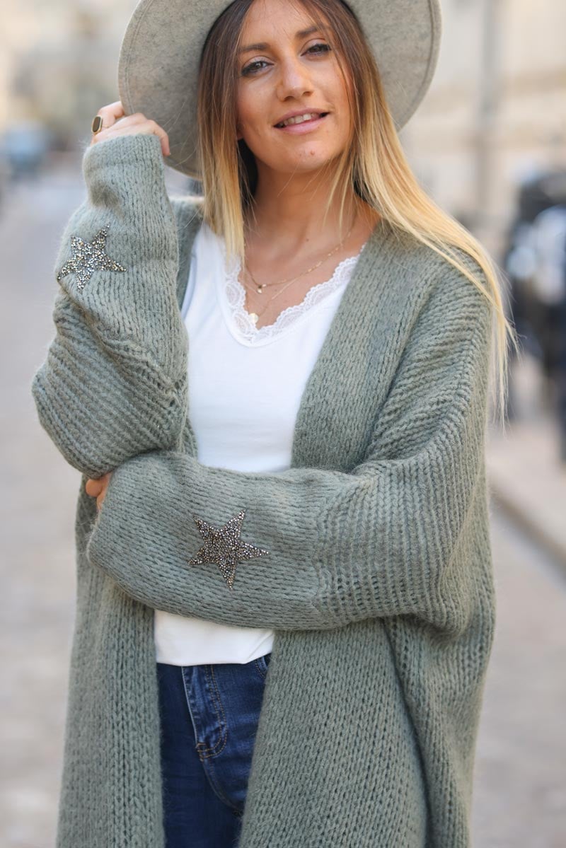 Marine Femme Grosse Maille Gilet Long Marine Gilet Long Laine