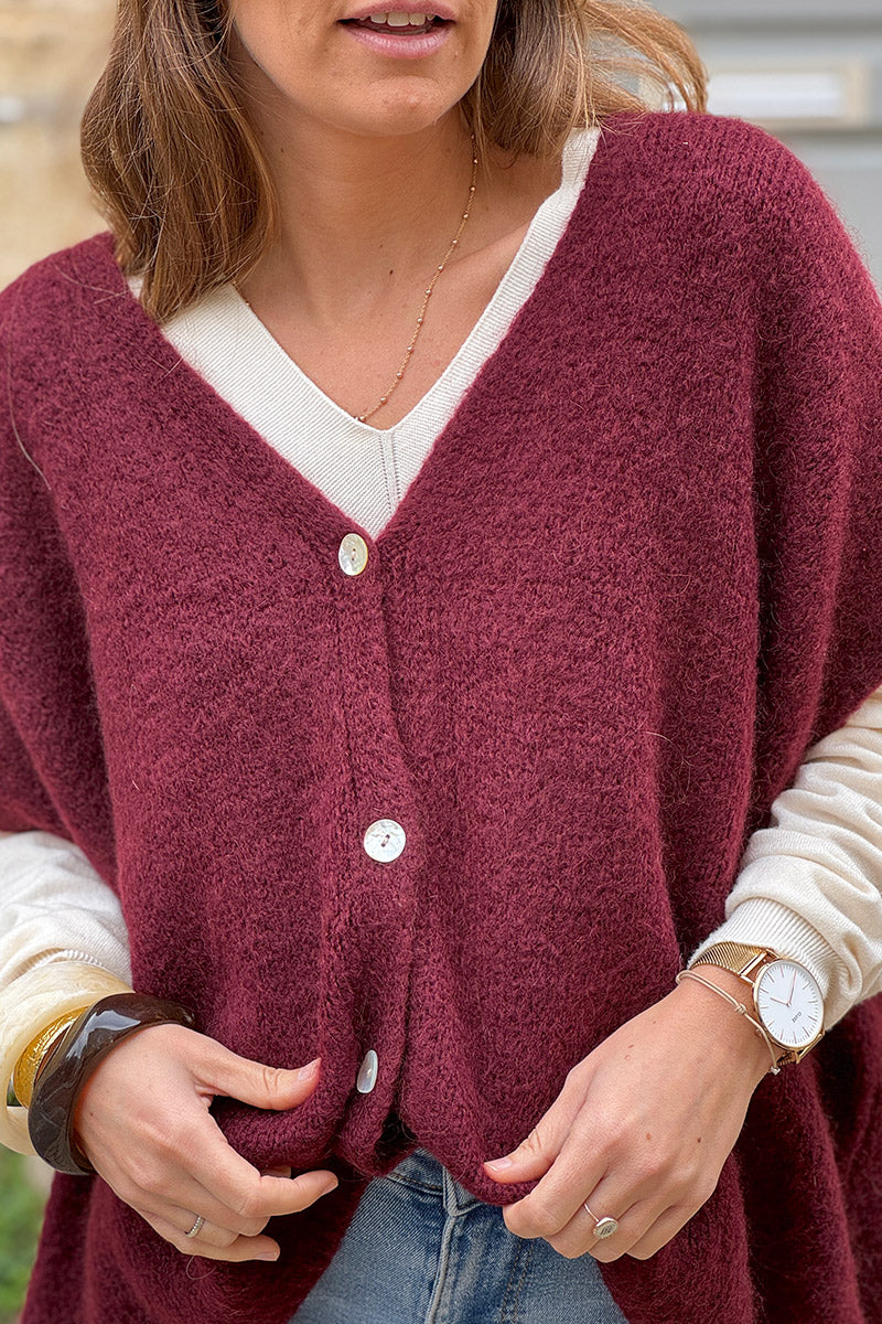 Aubergine Mohair Blend Knit Vest