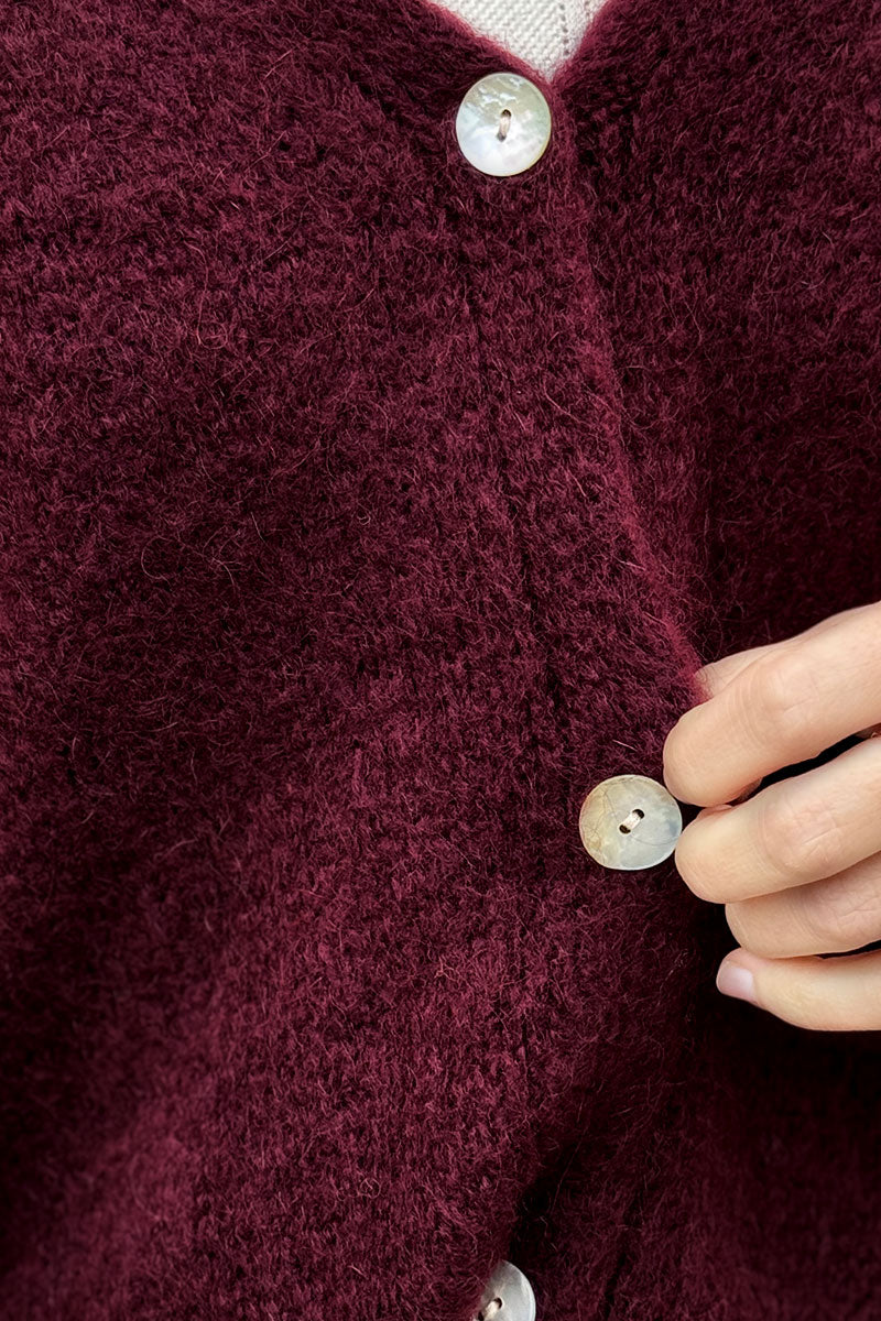 Aubergine Mohair Blend Knit Vest