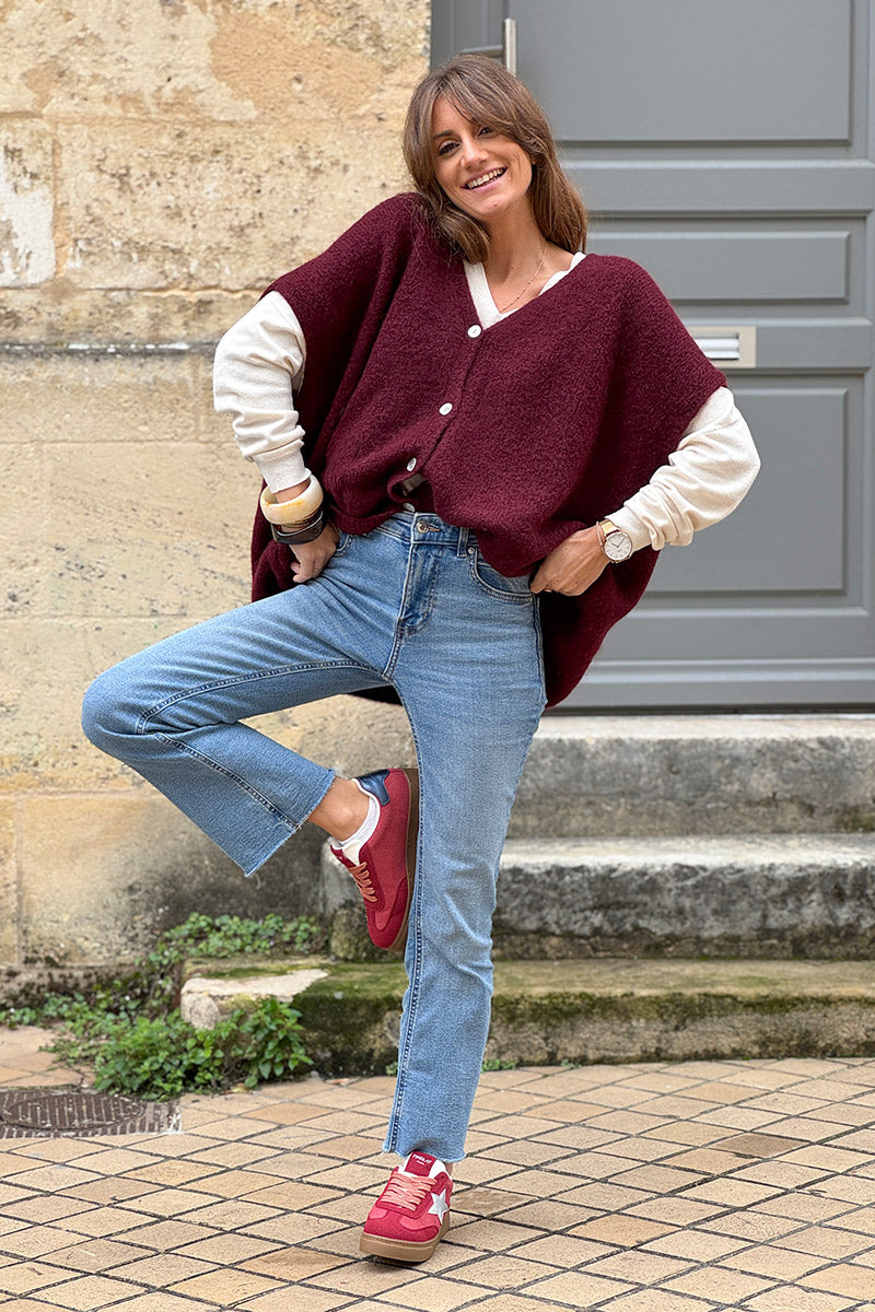 Aubergine Mohair Blend Knit Vest