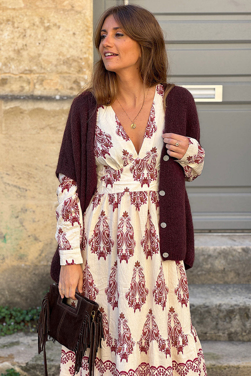 Aubergine Mohair Blend Knit Vest