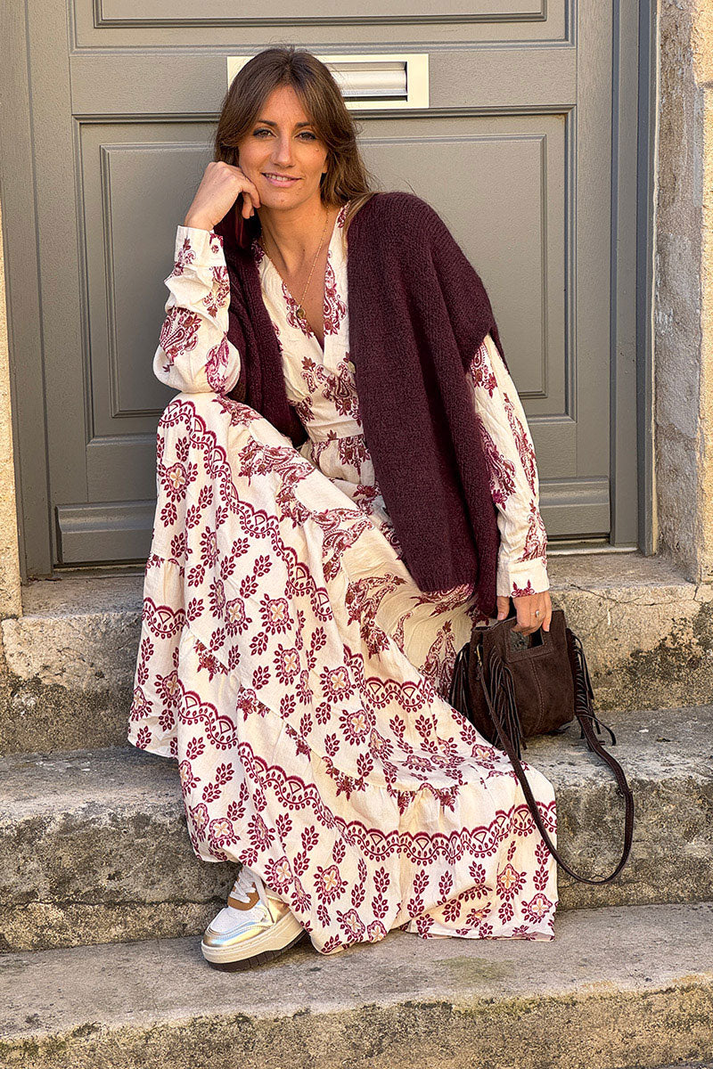 Aubergine Mohair Blend Knit Vest
