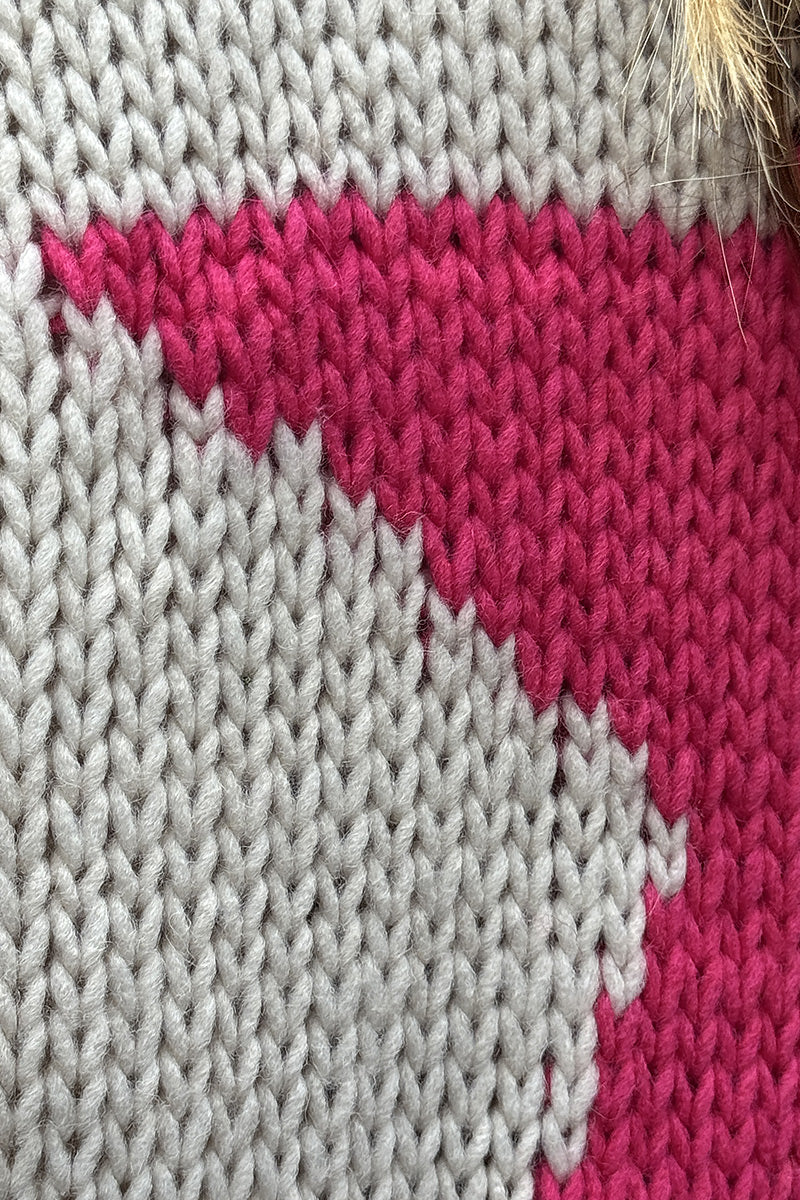 Cream Intarsia Star Sweater Duster