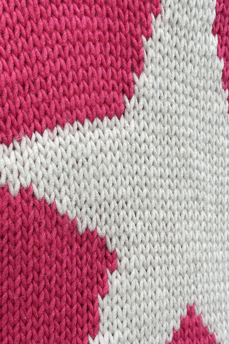 Hot Pink Intarsia Star Sweater Duster