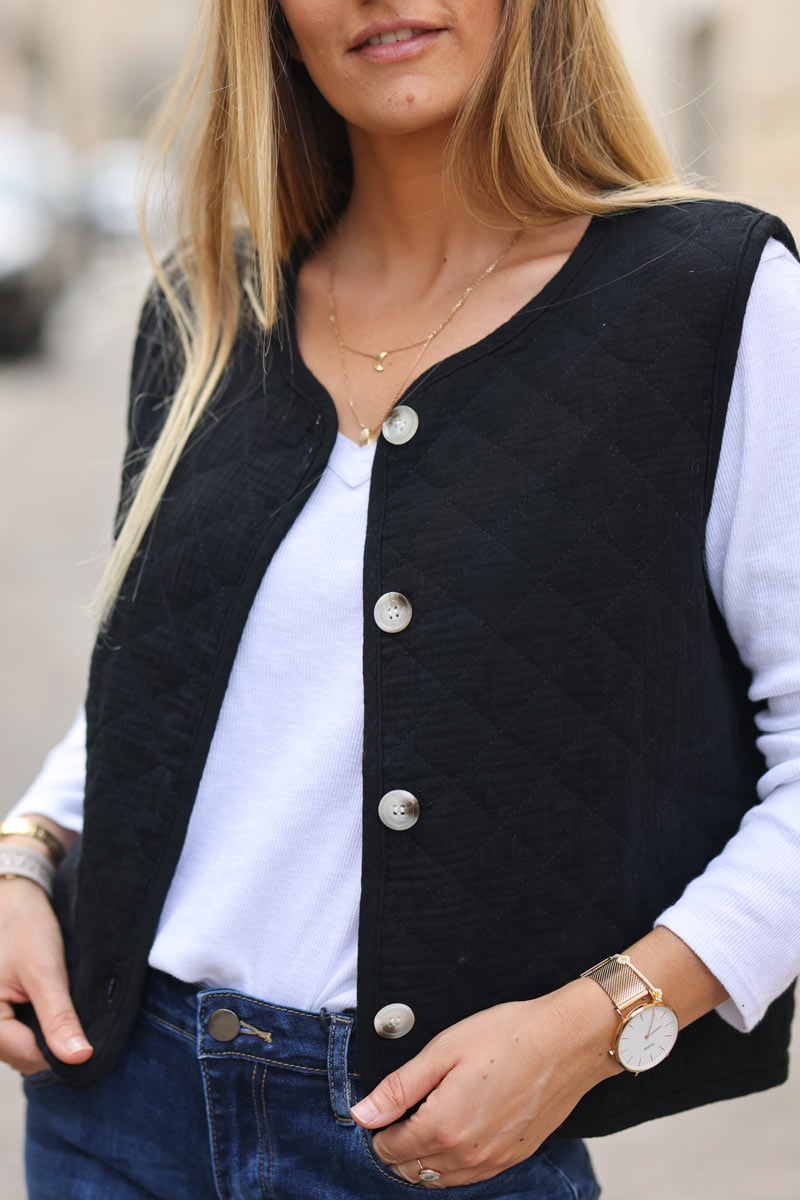 Gilet noir basique hot sale