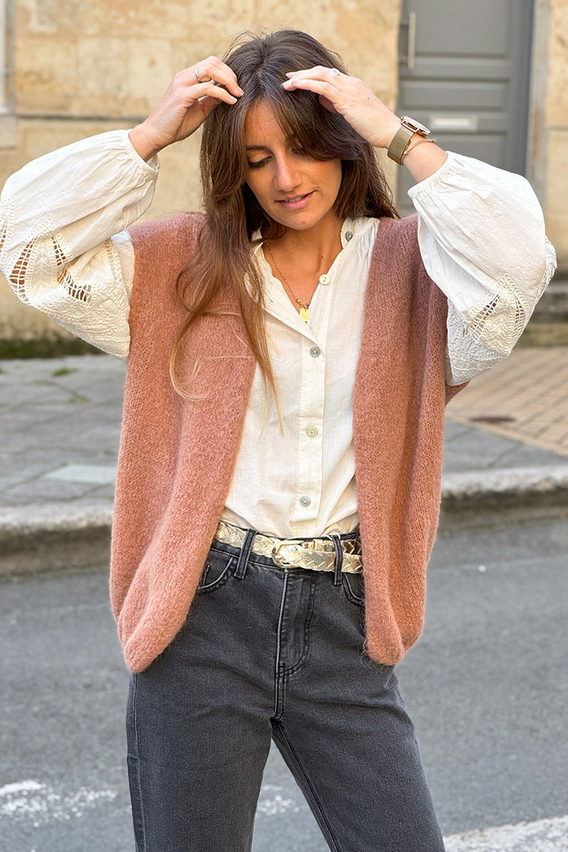 Light Brown Mohair Sweater Vest