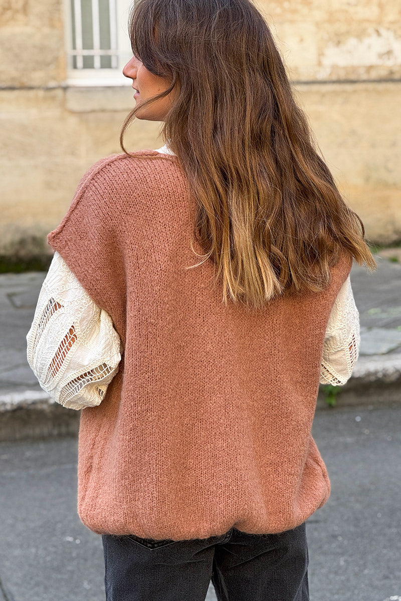 Light Brown Mohair Sweater Vest