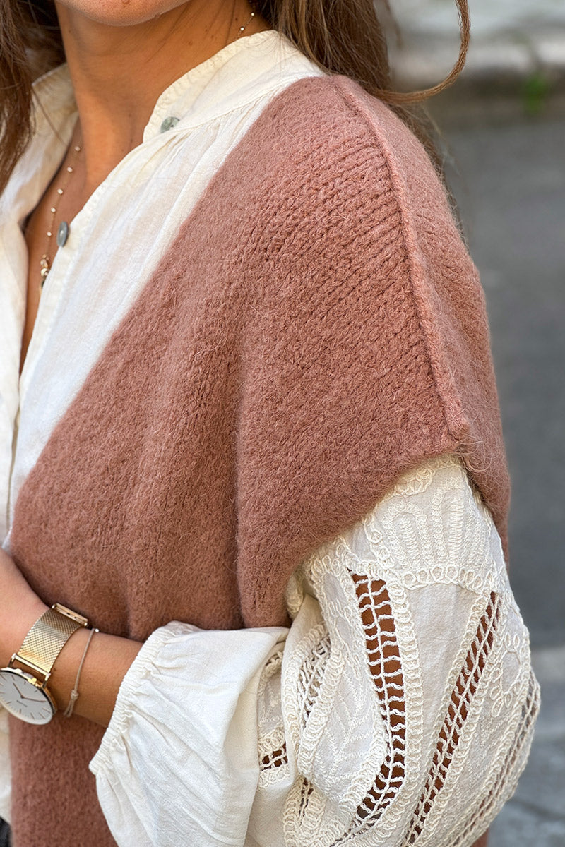 Light Brown Mohair Sweater Vest