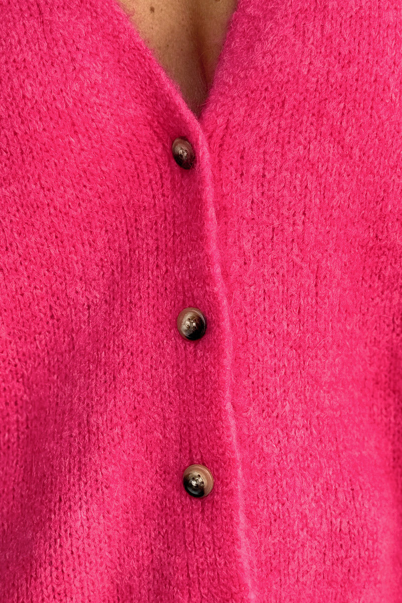 Fuchsia Soft Knit Wool Blend Vest