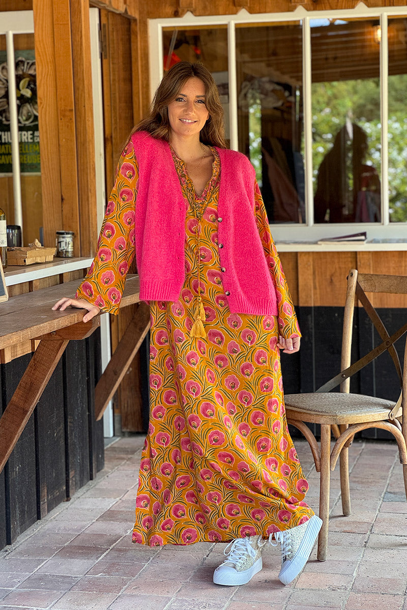 Fuchsia Soft Knit Wool Blend Vest
