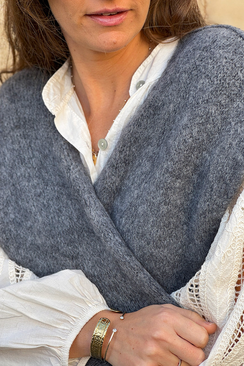 Gray Mohair Sweater Vest