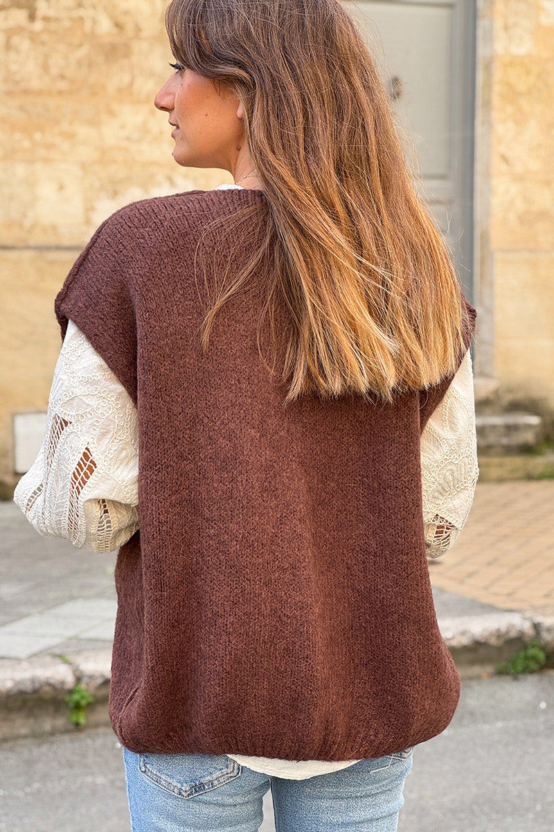 Brown Mohair Sweater Vest