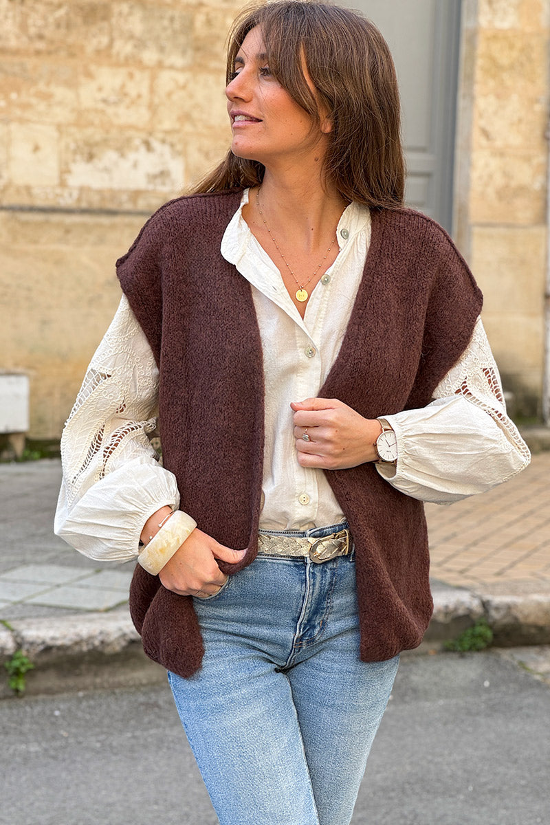 Brown Mohair Sweater Vest