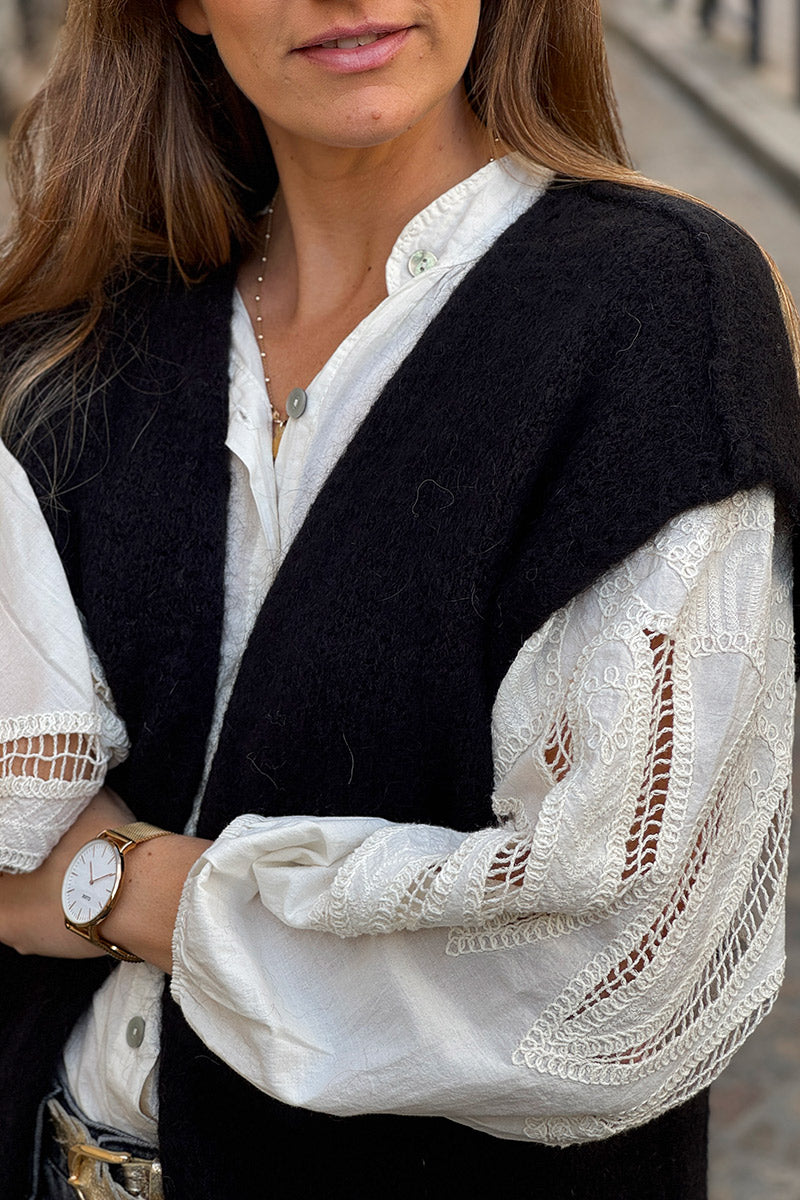 Black Mohair Sweater Vest