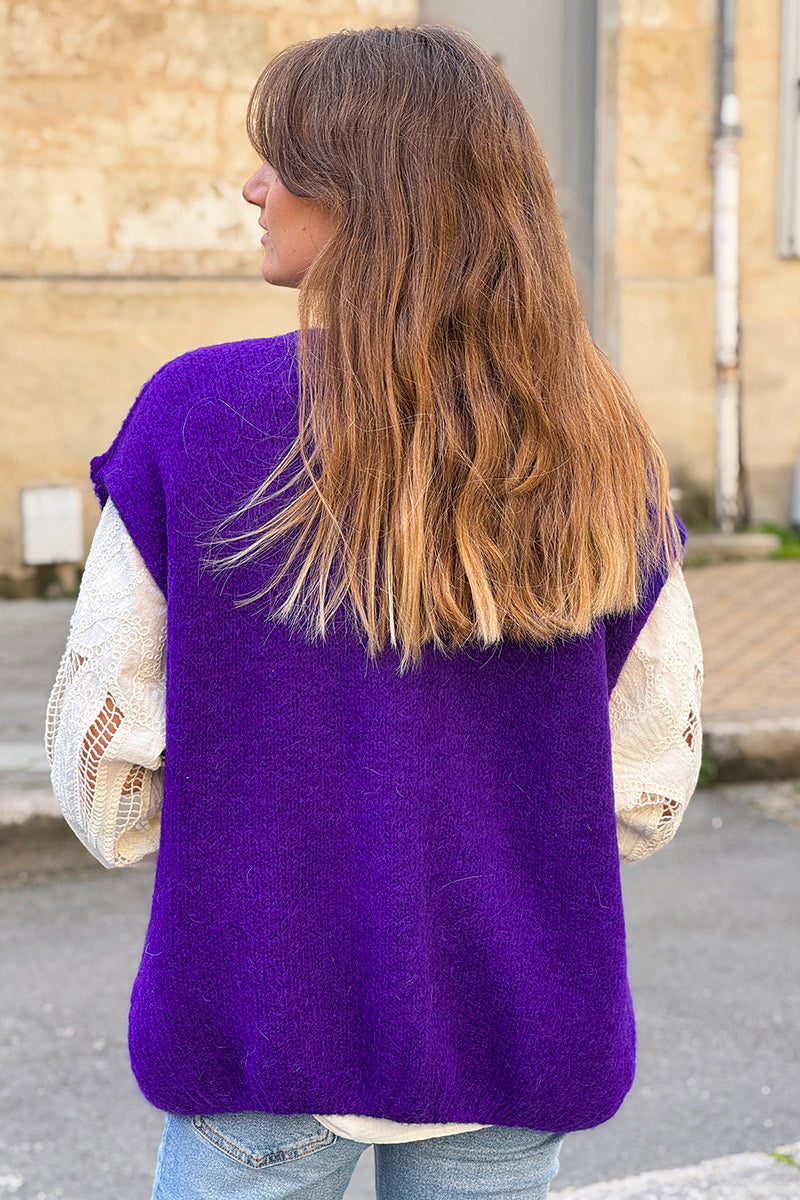 Purple Mohair Sweater Vest