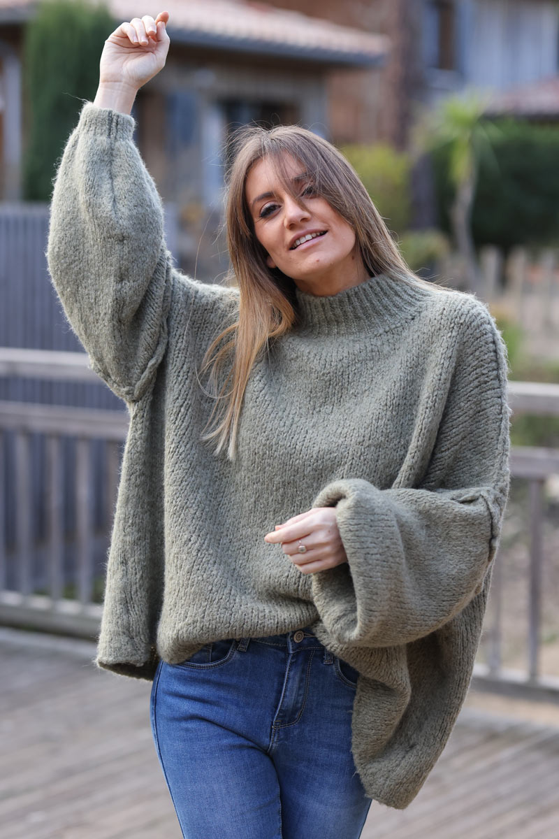 Gros-pull-large-kaki-d-ete-en-maille-chaude-couture-apparente-h315_3