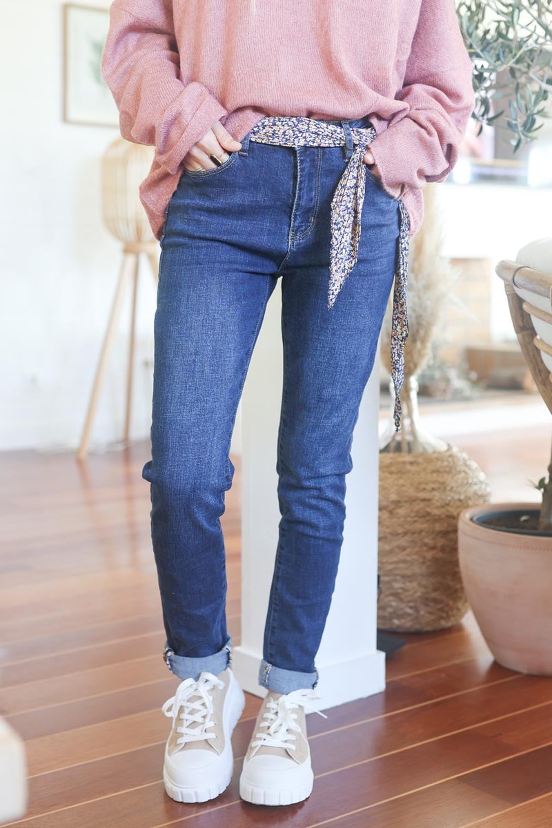 Jean bleu revers et ceinture liberty e184 (1)