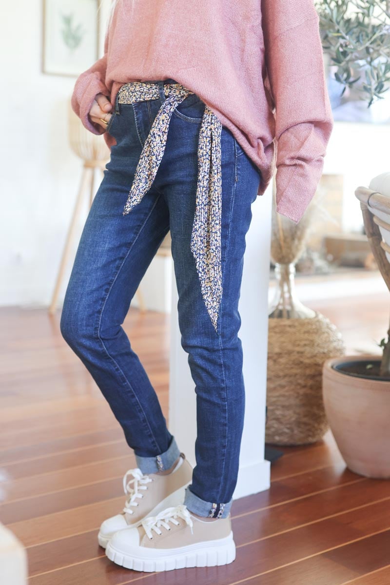 Jean bleu revers et ceinture liberty e184 (1)