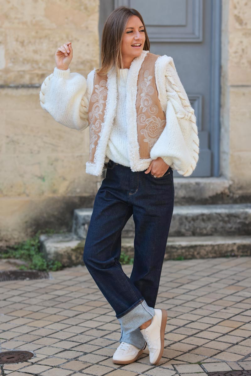 Raw denim straight stretch jeans Horizons Lointains