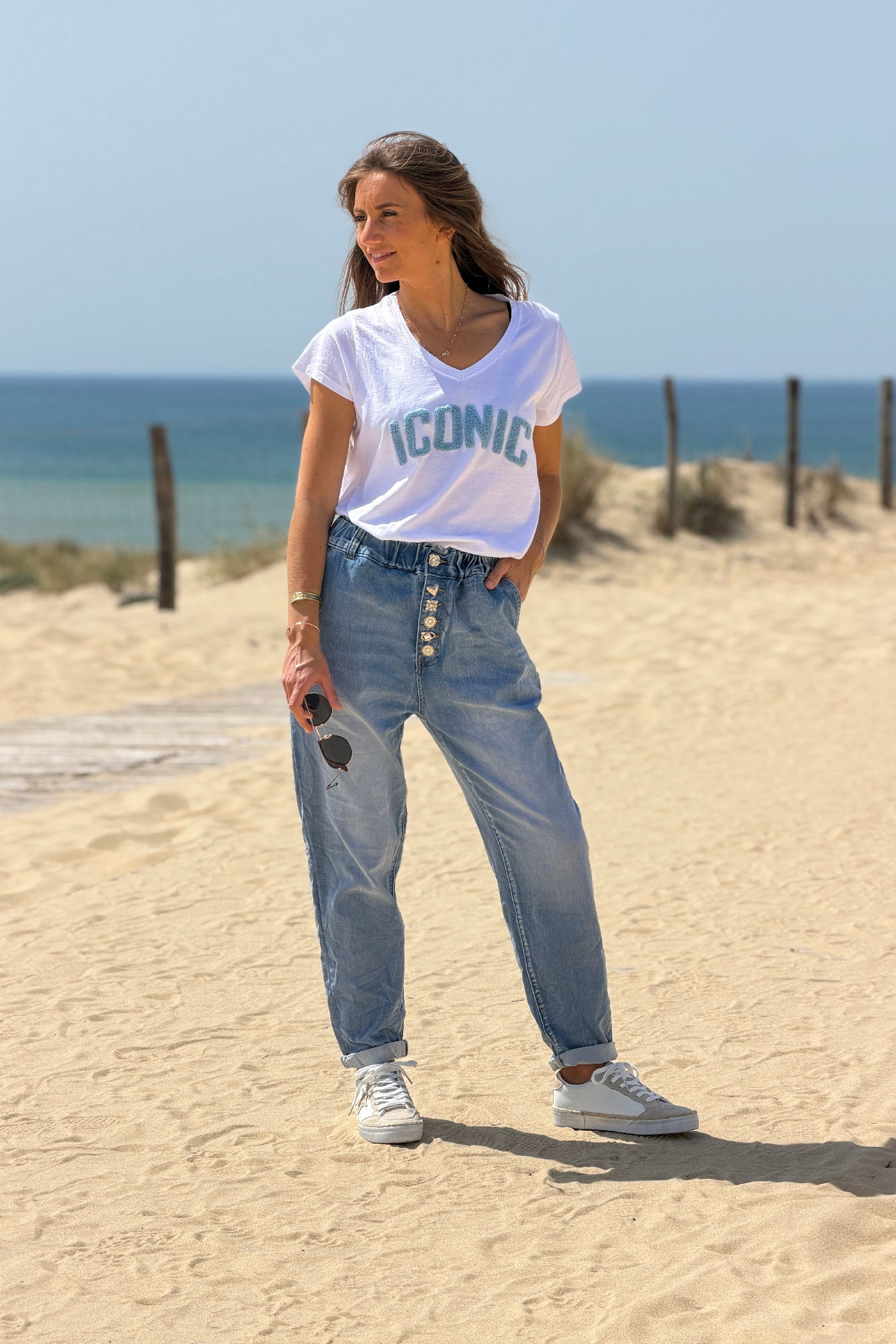 Chambray Deco Button Pull-On Vintage Jeans