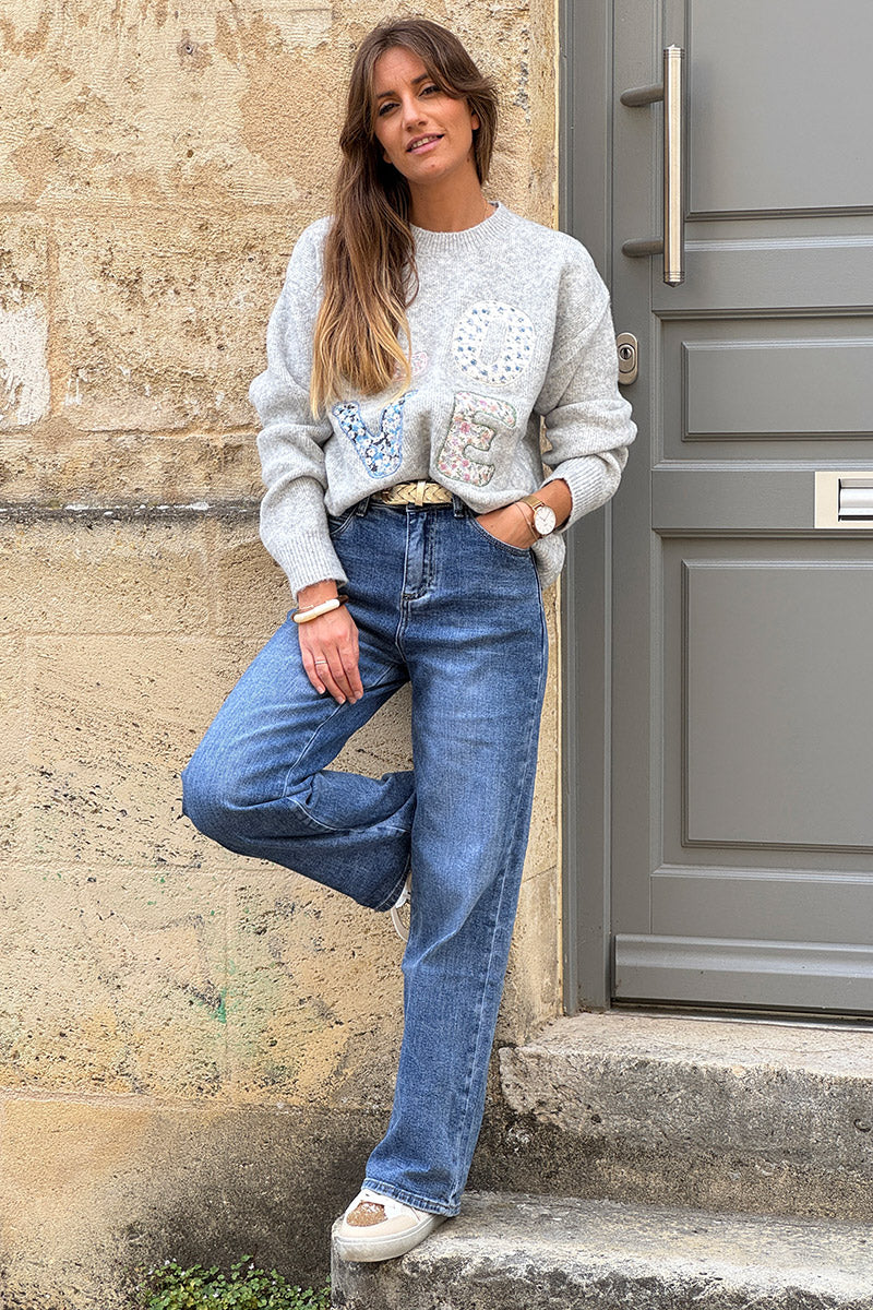Medium Wash Wide-Leg Vintage Jeans