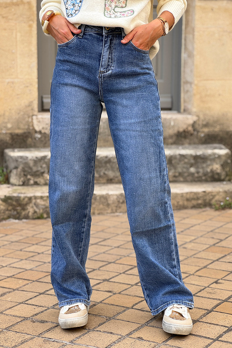 Medium Wash Wide-Leg Vintage Jeans