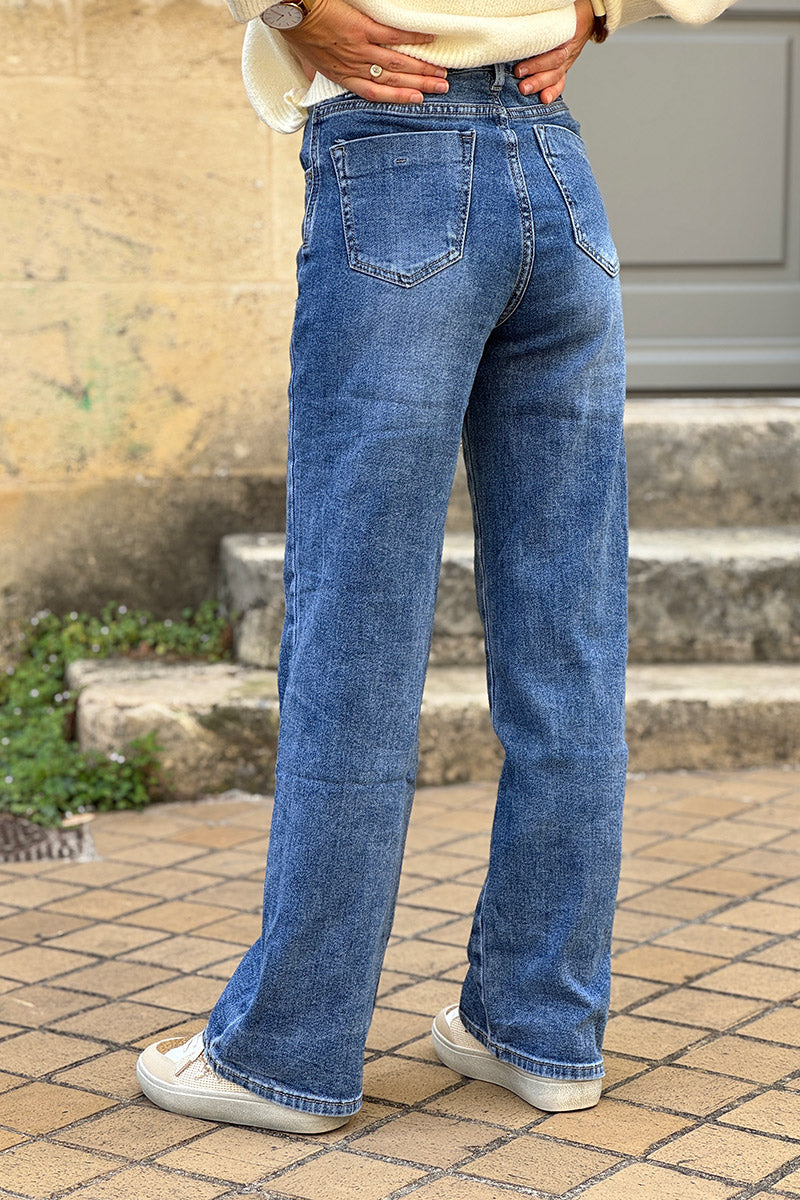 Medium Wash Wide-Leg Vintage Jeans