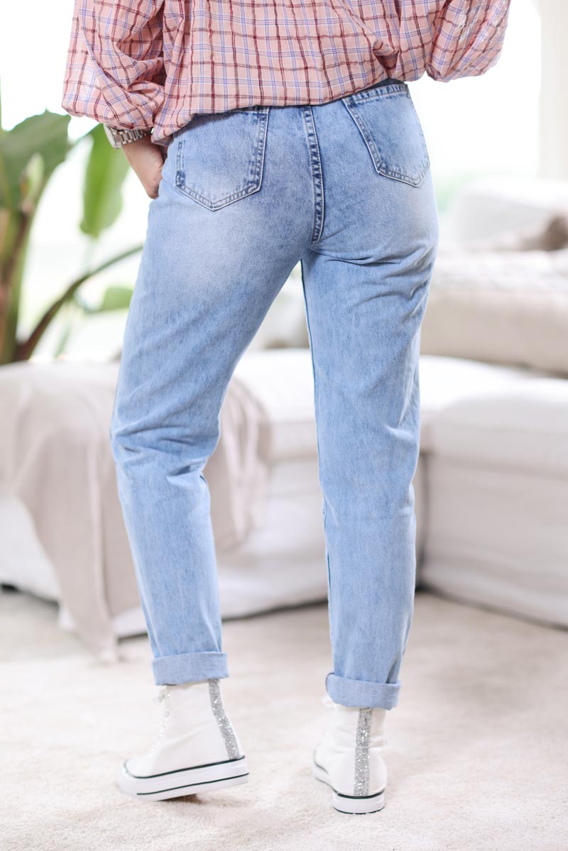 Jean delave taille haute coupe mom g042 (1)