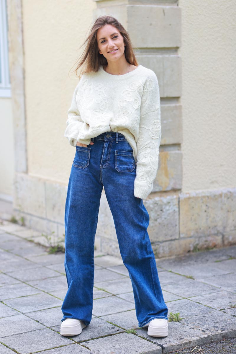 Carly Flared Patch Pocket Vintage Jeans