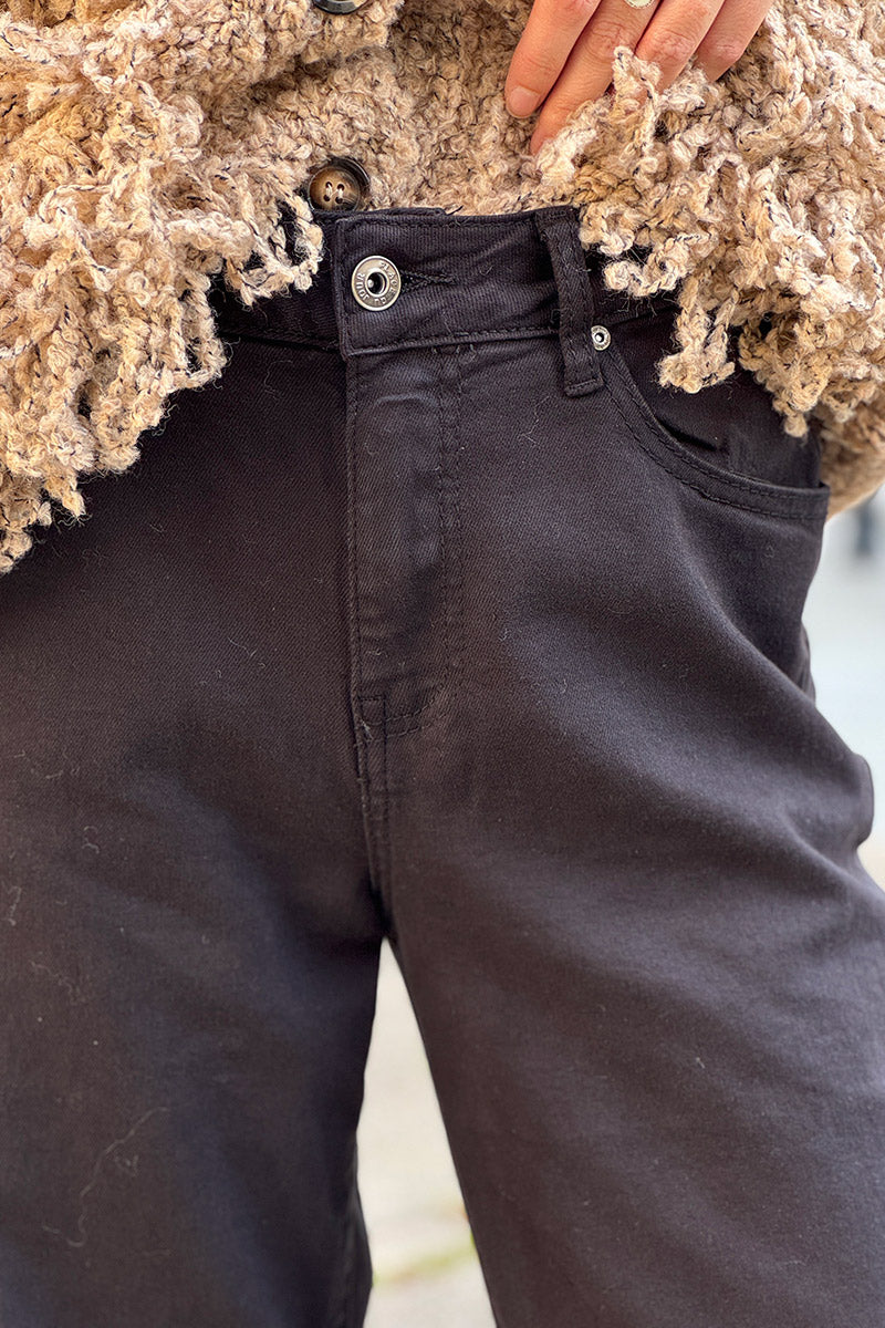 Black Roll-Cuff Jeans