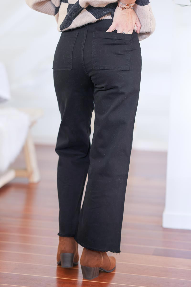 Jean noir large finitions franges e088 (1)