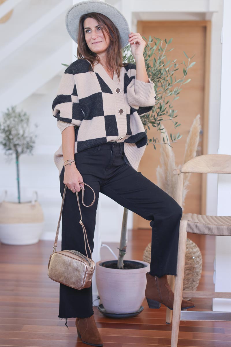 Jean noir large finitions franges e088 (1)