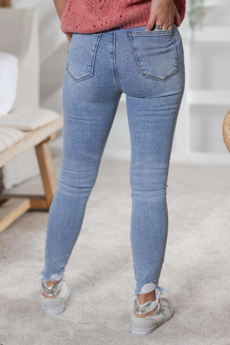 Jean skinny delave clair cheville dechiree G046 (8)