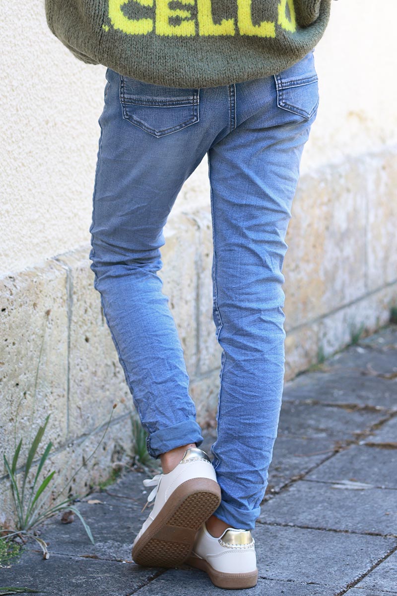 Jean slim stretch délavé clair