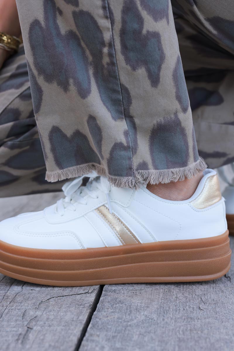 Taupe Leopard Print Jeans