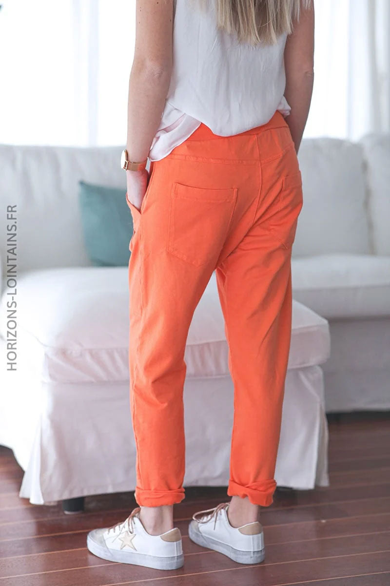 Pantalon de jogging orange urbain à poches