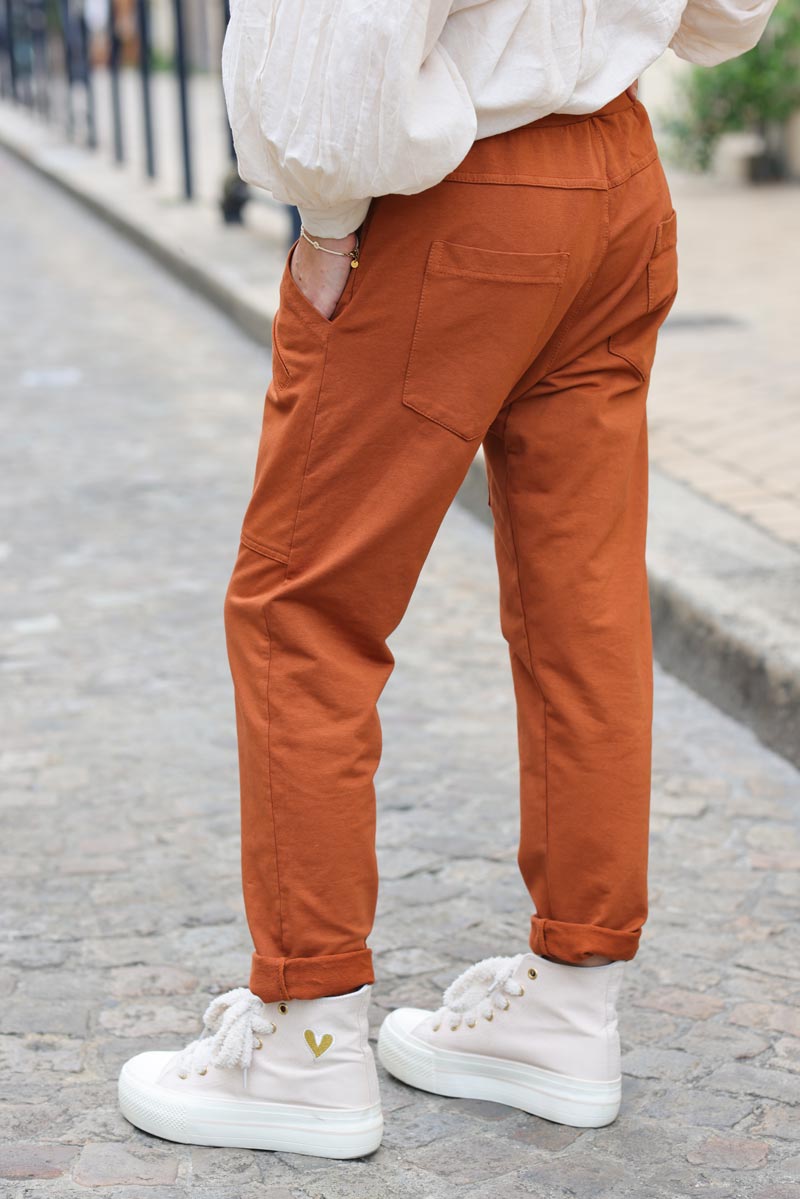 Jogging terracotta loose urbain grandes poches 004 (1)