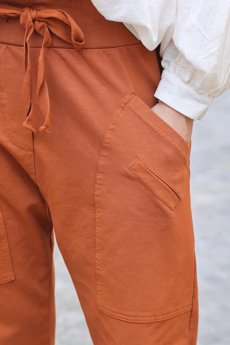 Jogging terracotta loose urbain grandes poches 004 (1)