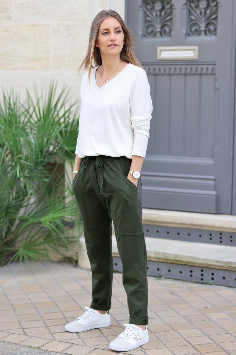 Urban Olive Green Sweatpant With Pockets