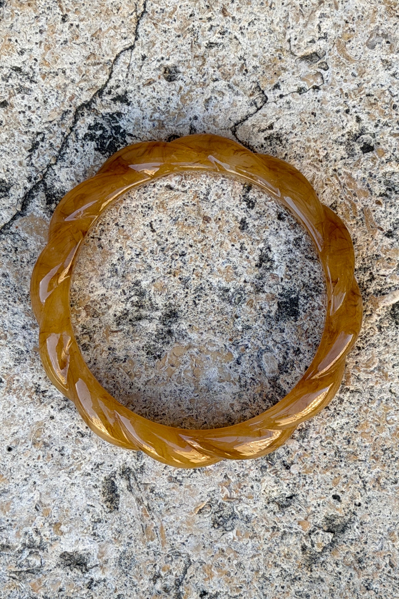 Brown Tortoise Twisted Resin Bangle