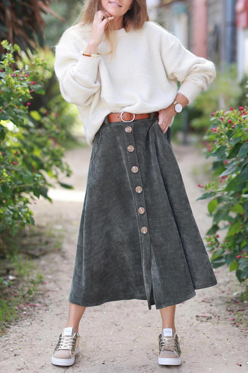 Button front a line skirt best sale