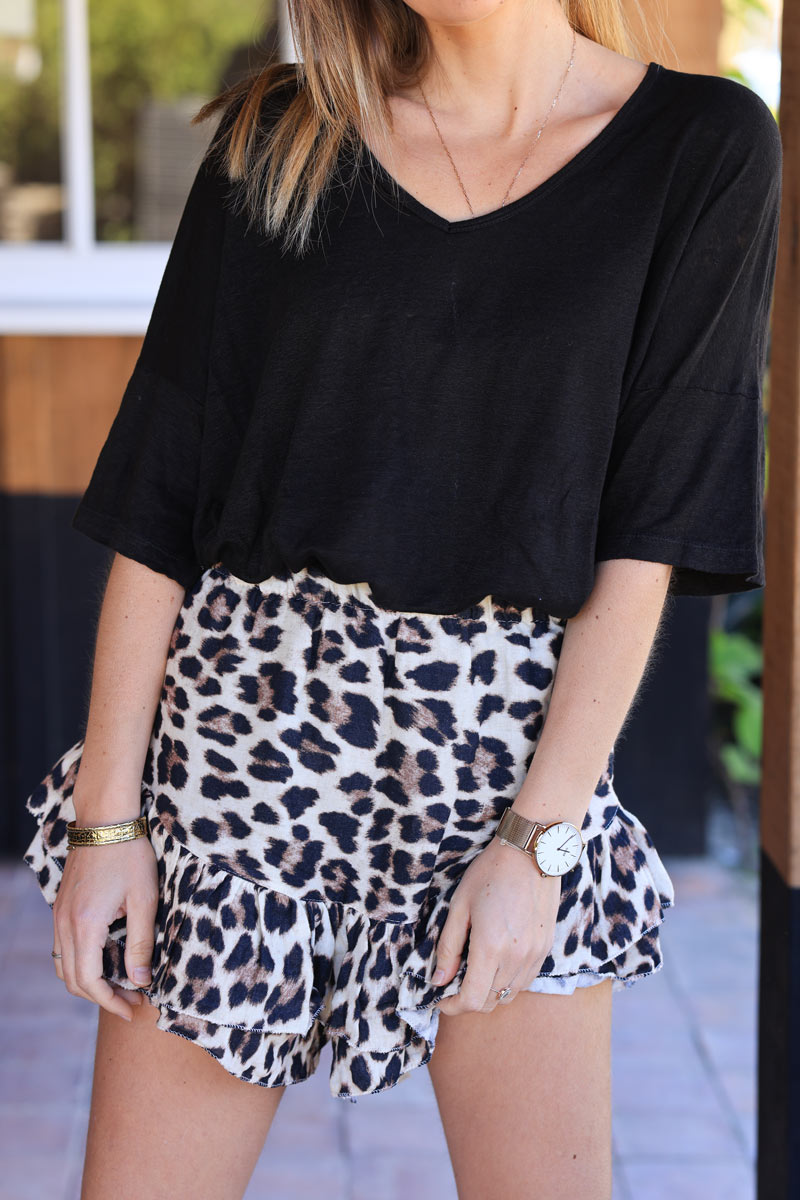 Leopard skirt frill best sale