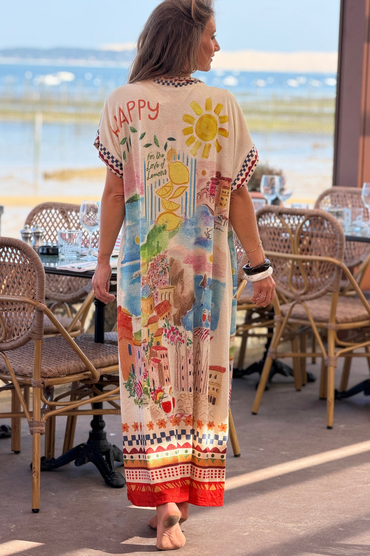 Burgundy Coastal Summer Dreams Glitter Knit Duster
